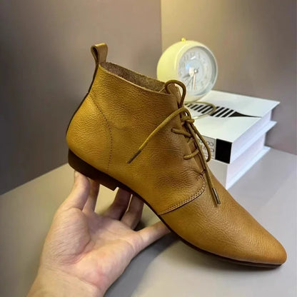 Comfy Women's Ankle Boots - Lace Up Casual Shoes