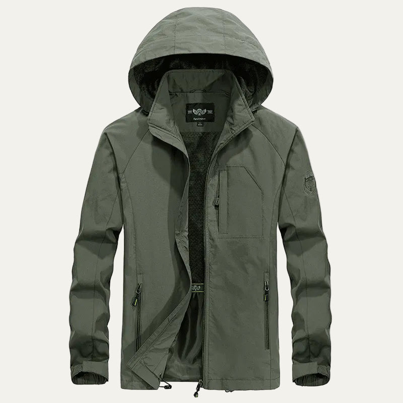 Waterproof Men's Windbreaker Jacket with Removable Hood - OutfitLondon