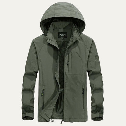 Waterproof Men's Windbreaker Jacket with Removable Hood - OutfitLondon