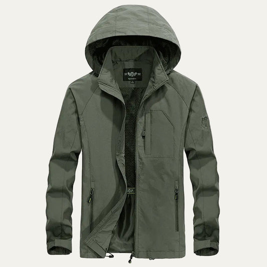 Waterproof Men's Windbreaker Jacket with Removable Hood - OutfitLondon