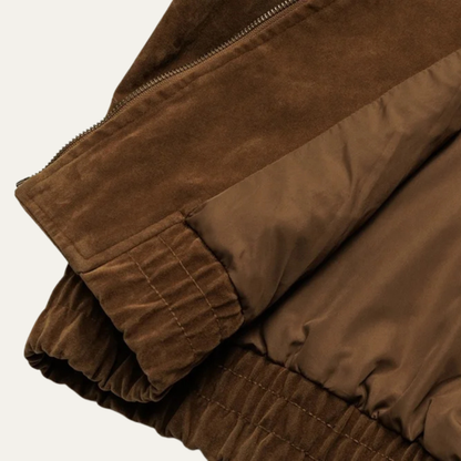 Classic Men's Vintage Suede Bomber Jacket