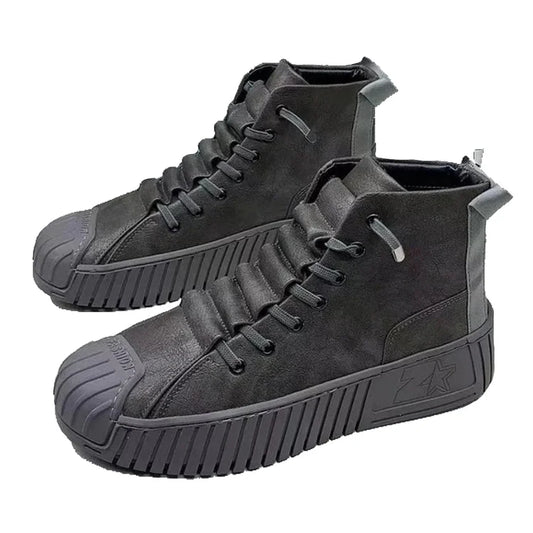 Warm Men's Ankle Boots - Casual Lace Up Shoes - OutfitLondon