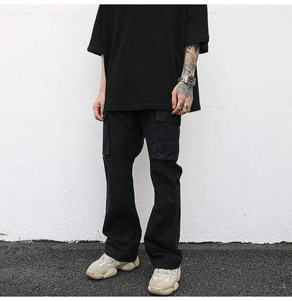 Men's Casual Cotton Straight Leg Cargo Pants