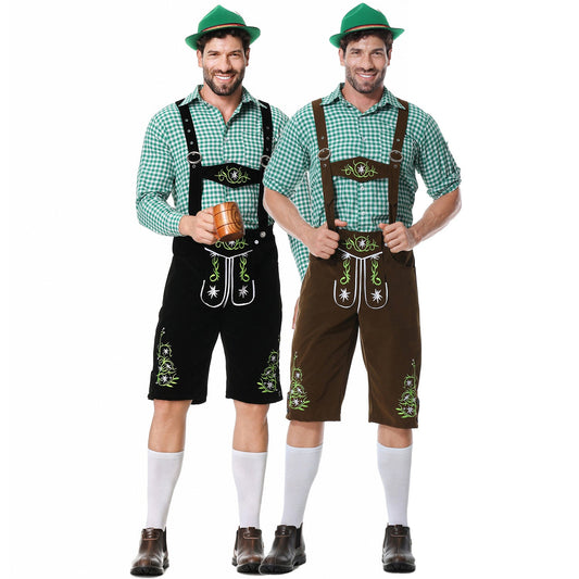 Men's Classic Leather Lederhosen with Embroidered Details