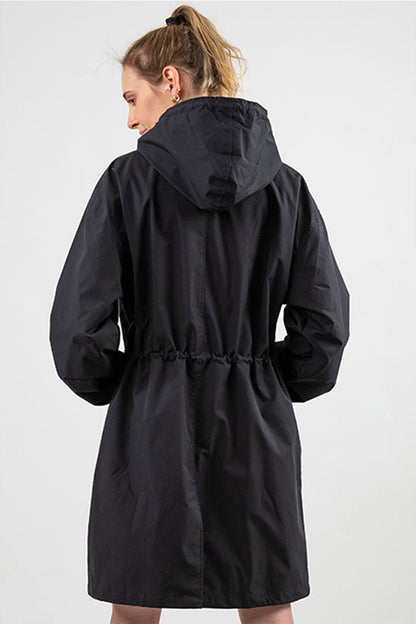 Waterproof Women's Large Hooded Windbreaker Jacket