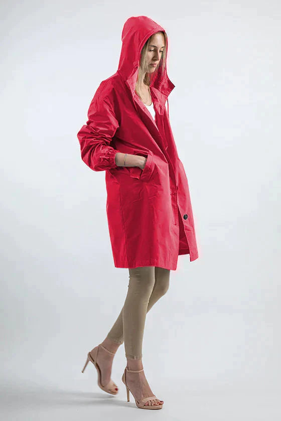 Waterproof Women's Large Hooded Windbreaker Jacket