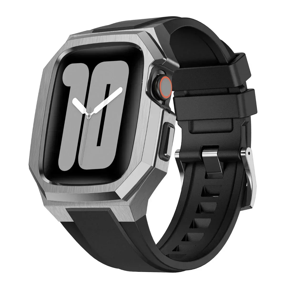 Colorful Silicone Apple Watch Band With Silver Case