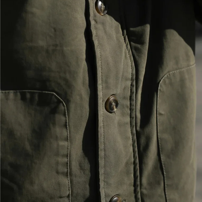 Classic Men's Military Style Fleece Lined Jacket