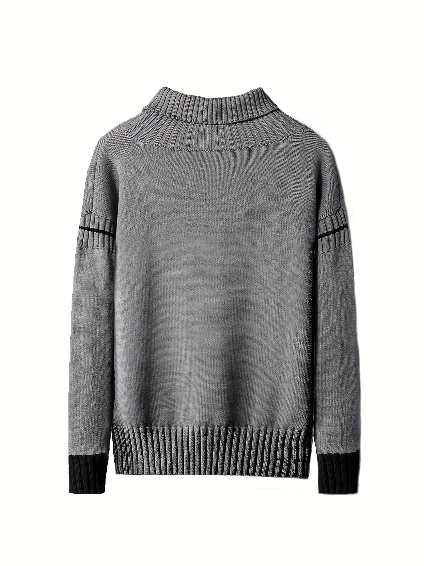 Warm Grey Crew Neck Knitted Sweater - OutfitLondon
