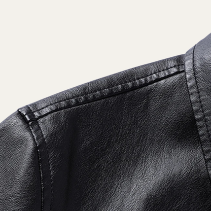 Classic Mens Leather Bomber Winter Coat