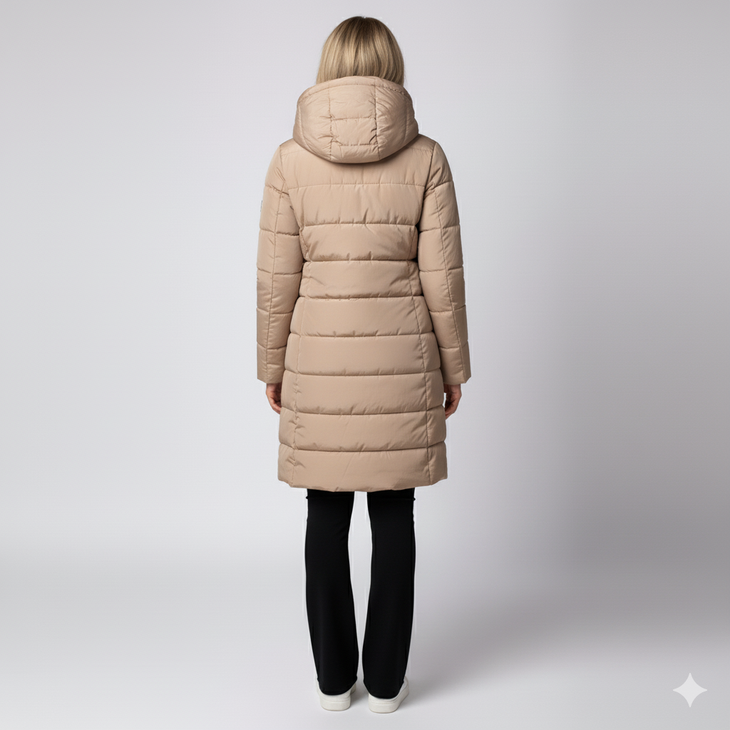 Warm Padded Women's Parka Coat with Hood