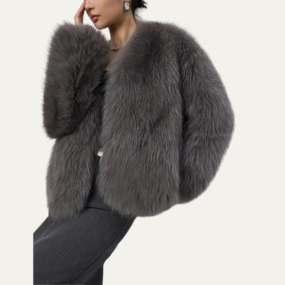 Short Faux Fur Waist Jacket