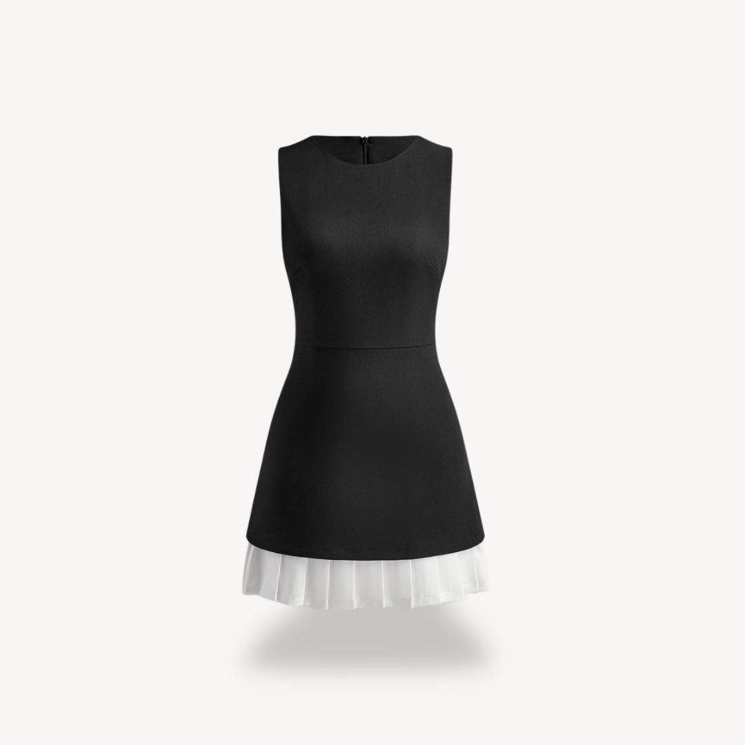 Summer Short Sleeveless Block Dress for Women