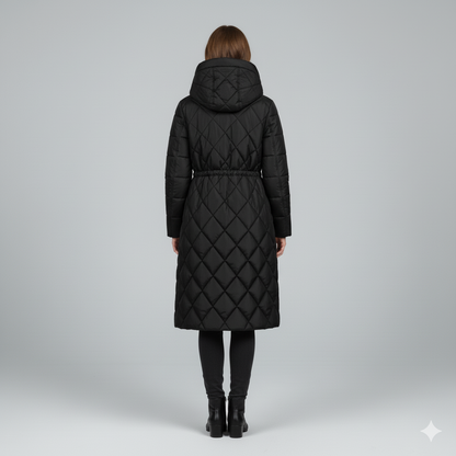 Warm Quilted Hooded Winter Parka for Women