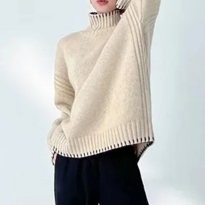Soft Oversized Long Sleeve Women's Knit Sweater