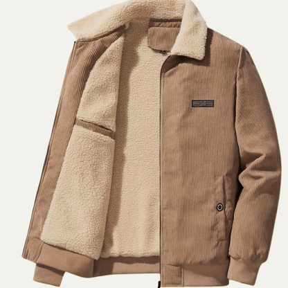 Warm Shearling Lined Men's Zip Up Jacket