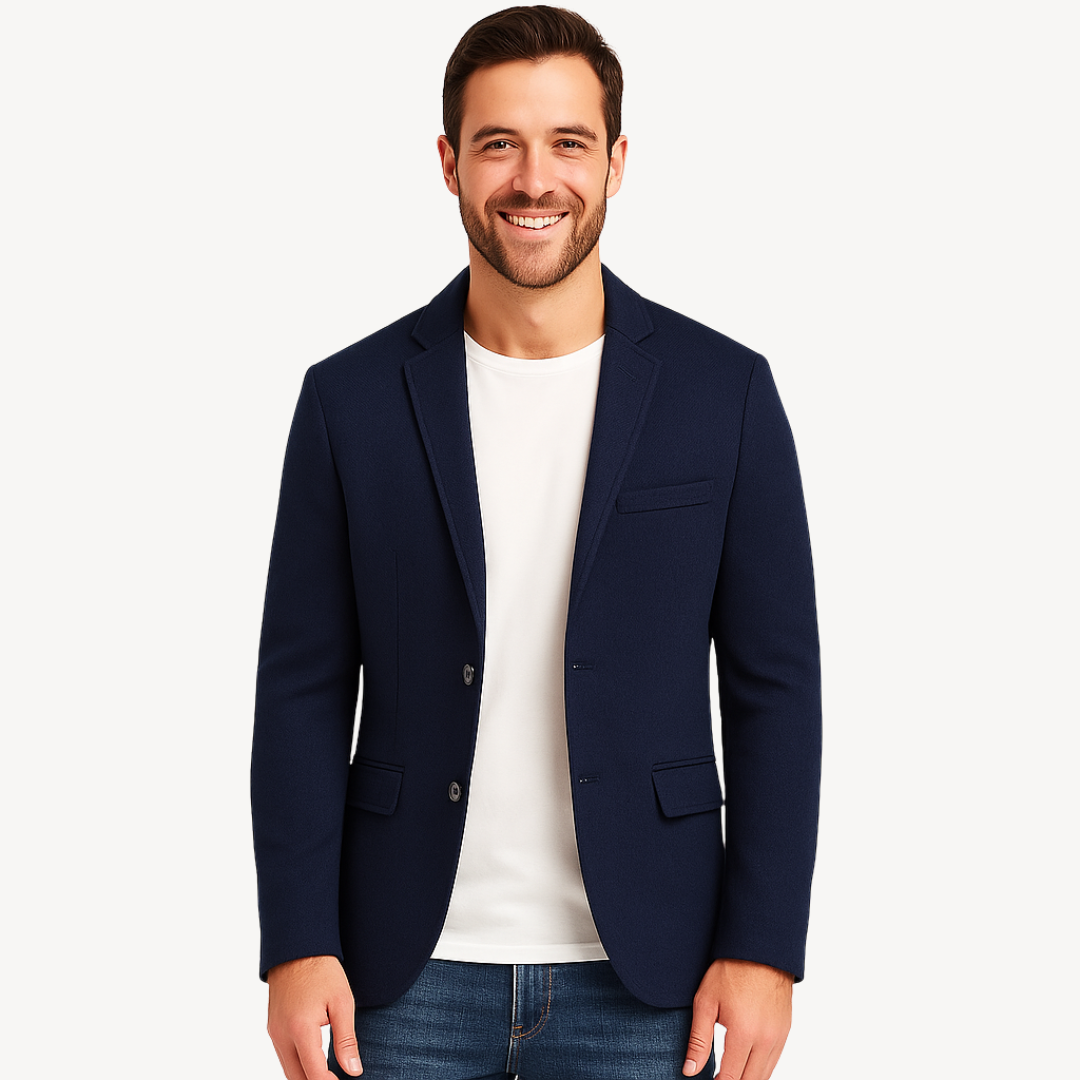 Relaxed Fit Men's Single Button Blazer