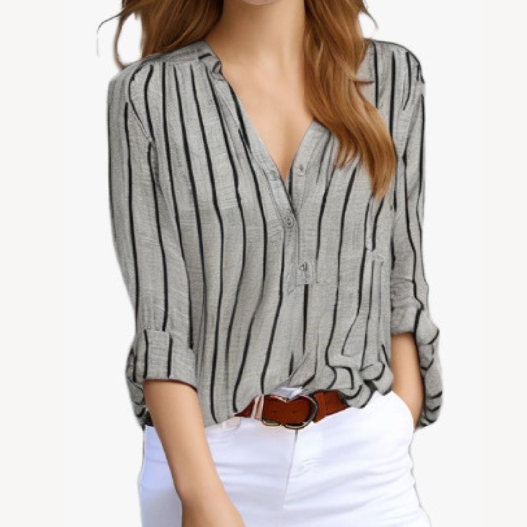 Casual Striped Women's Cotton Shirt