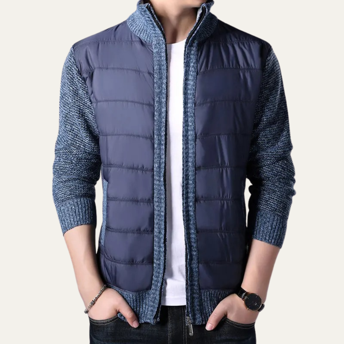 Warm Men's Zip Up Puffer Jacket