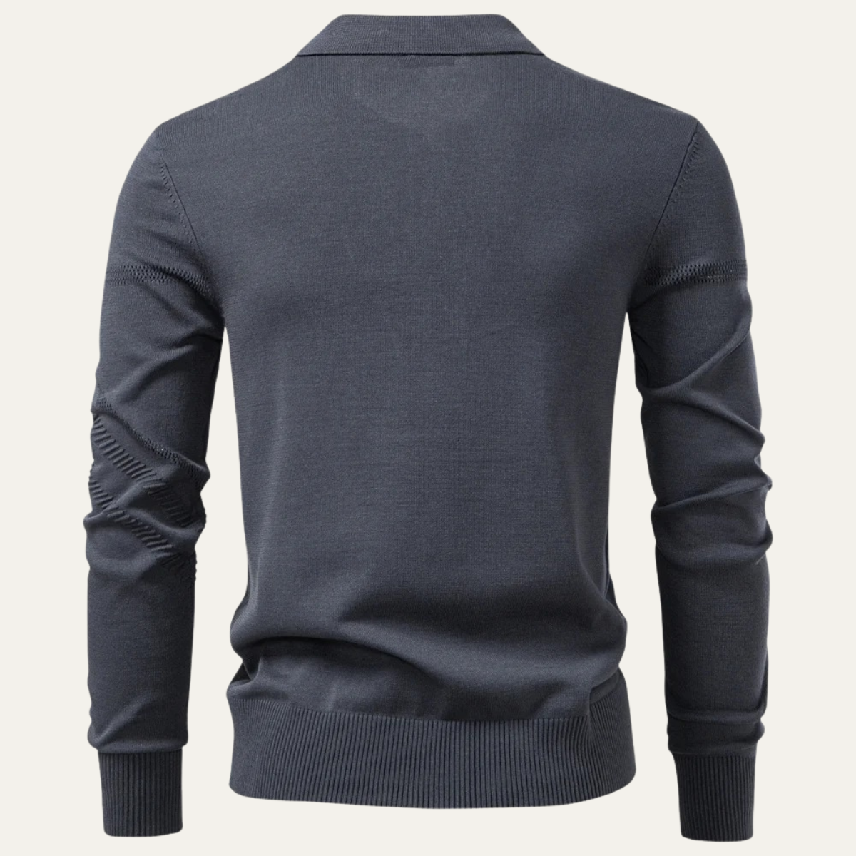 Slim Fit Men's Breathable Knit Polo Sweater