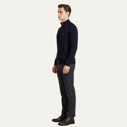 Thick Warm Crew Neck Quarter Zip Sweater