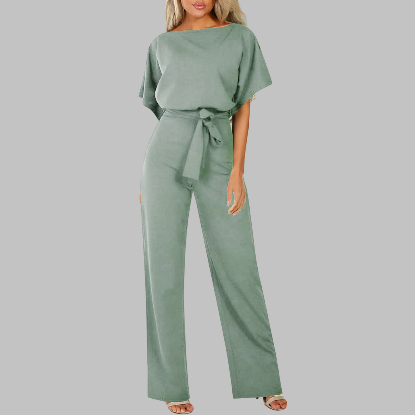 Relaxed Fit V Neck Batwing Jumpsuit