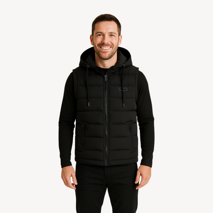 Warm Hooded Mens Puffer Jacket Vest - OutfitLondon
