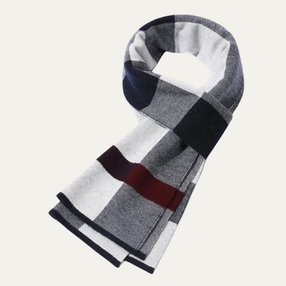 Warm Men's Plaid Knitted Scarf