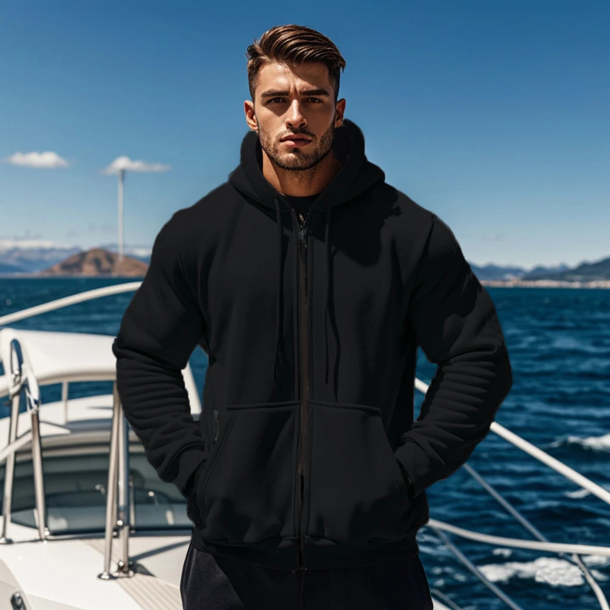 Cozy Men's Fleece Zip Up Hooded Jacket