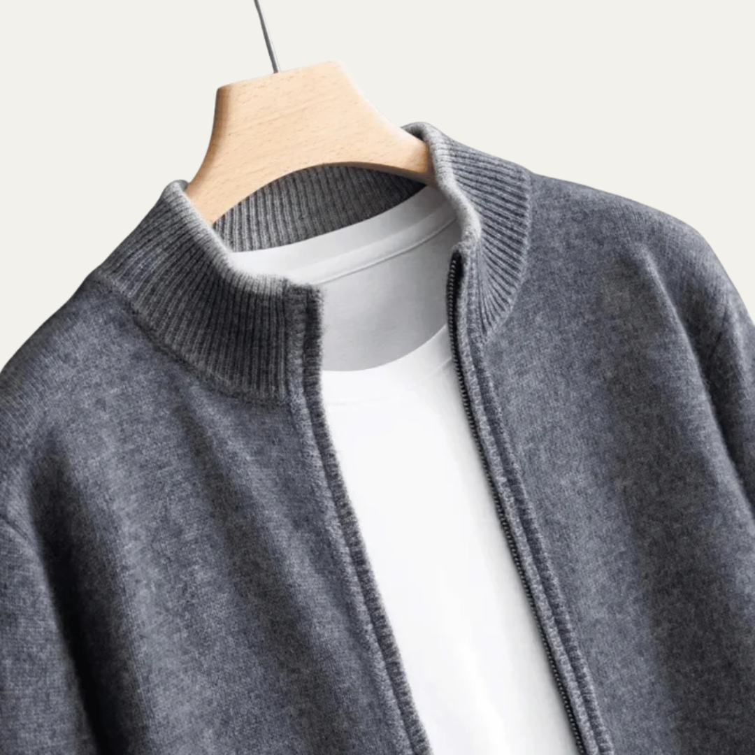 Men's Slim Fit Zipper Cardigan Sweater