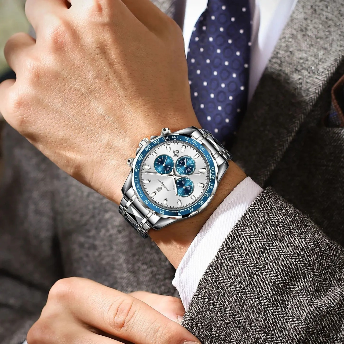 Premium Men's Stainless Steel Water Resistant Watch