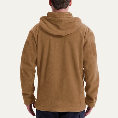 Warm Fleece Hooded Jacket for Men with Multiple Pockets