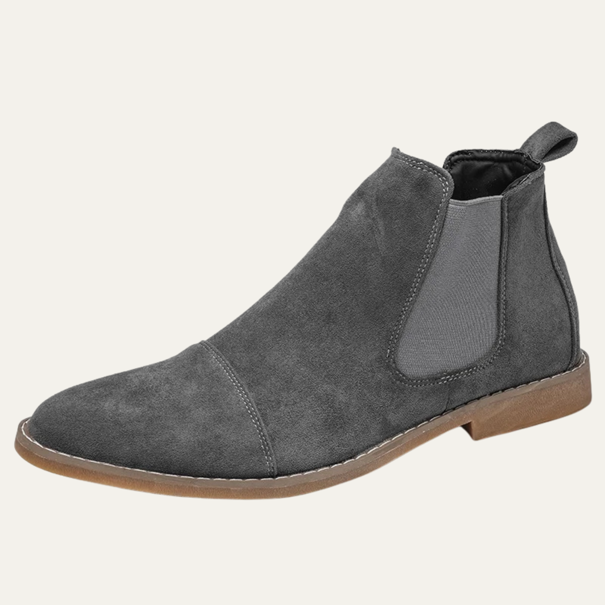 Luxury Suede Mens Chelsea Ankle Boots with Elastic Sides