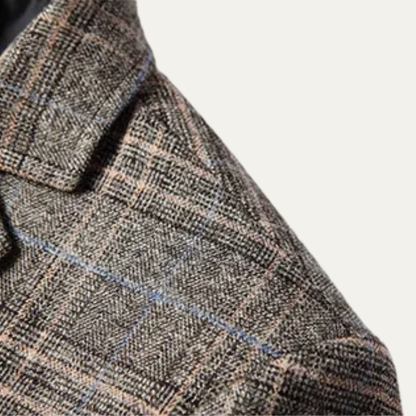 Stylish Mens Plaid Slim Fit Blazer Jacket