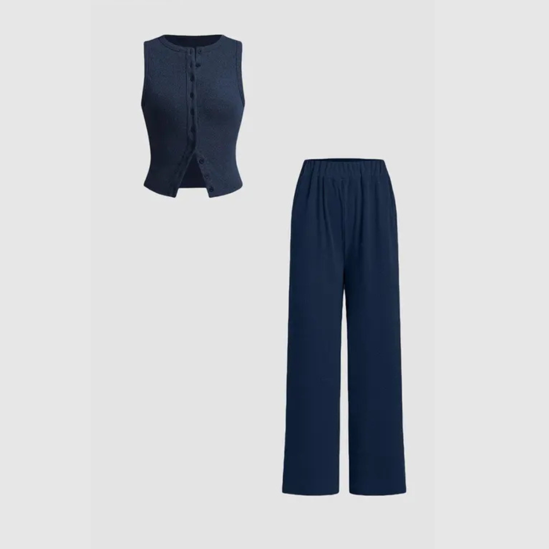 Soft Ribbed Tank and Pant Sleepwear Set