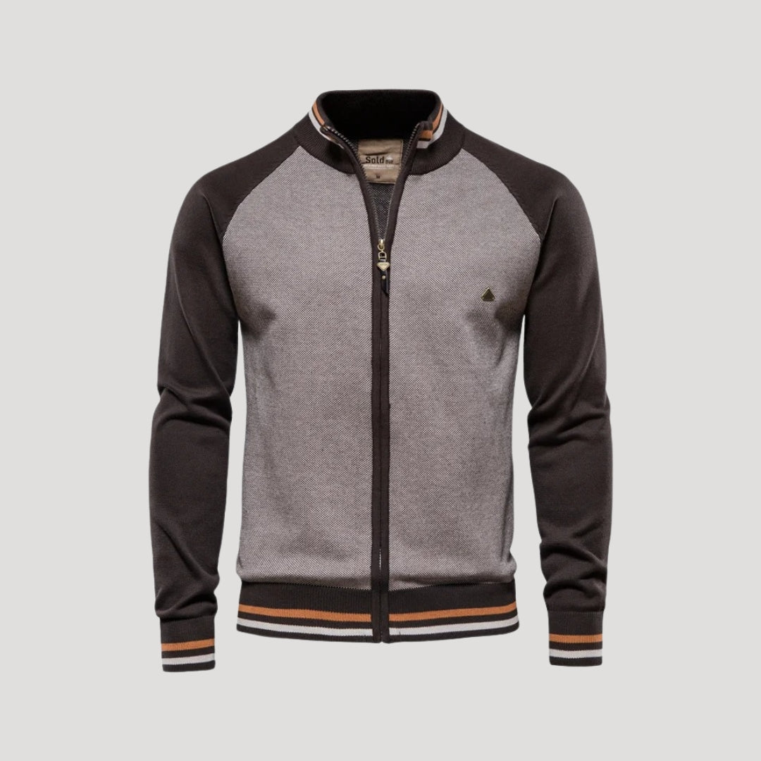 Timeless Two Tone Zipper Sweater Coat