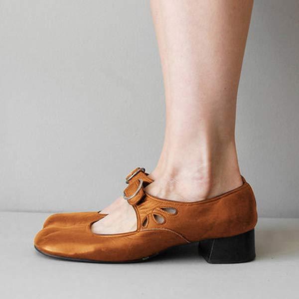 Genuine Leather Buckle Sandals
