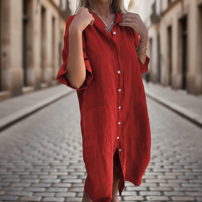 Relaxed Fit Casual Shirt Dress for Women