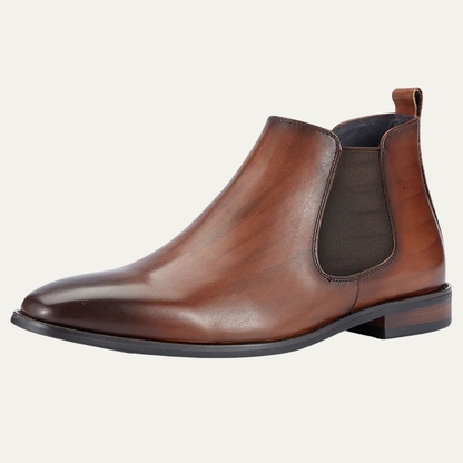 Sleek Men's Black Leather Chelsea Ankle Boots