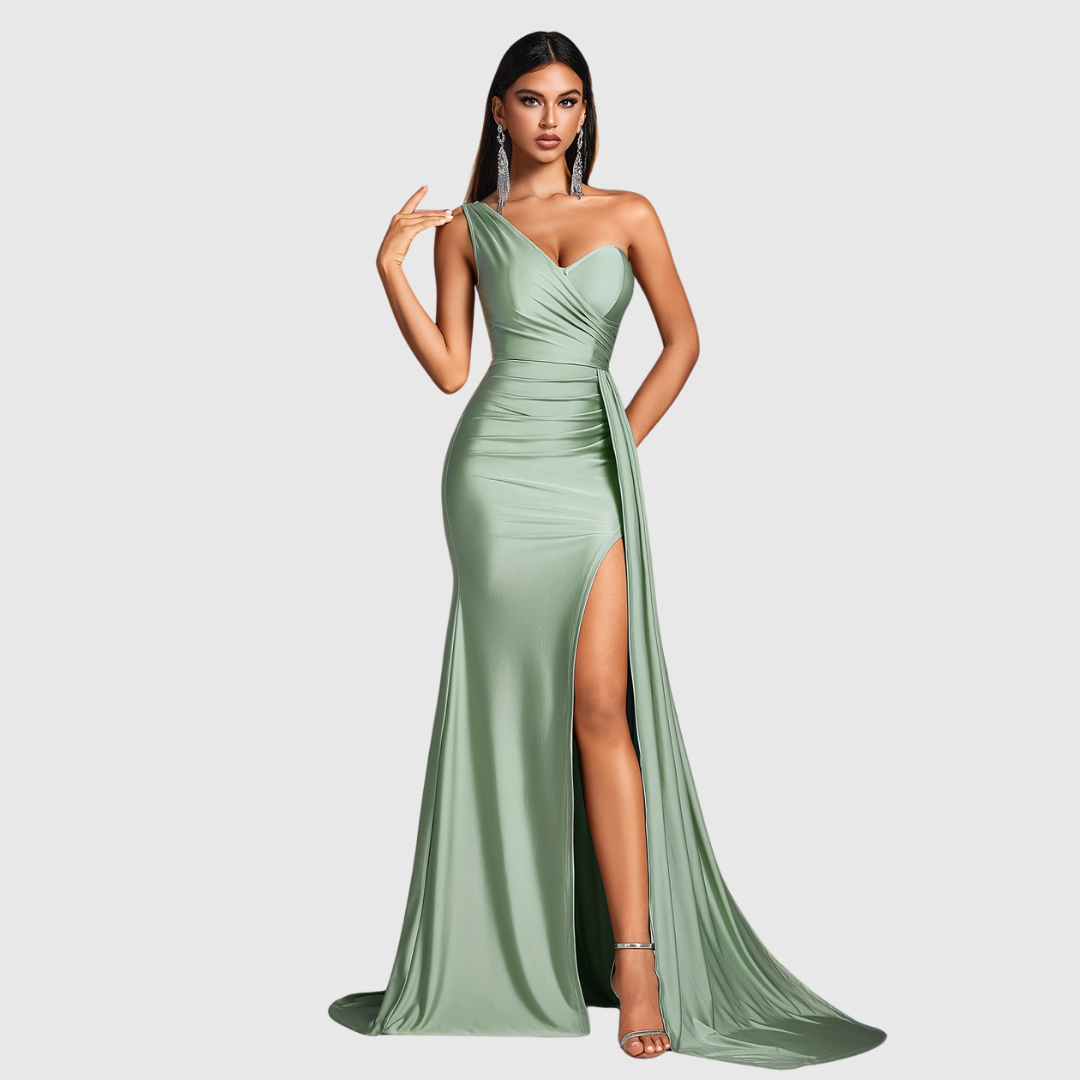 Asymmetrical Floor Length Evening Dress