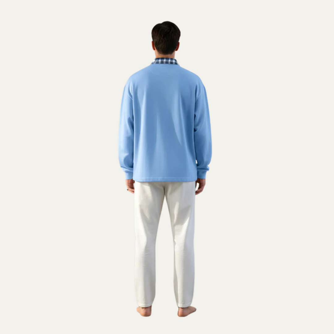 Casual Fit Long Sleeve Polo Shirt