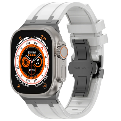 Flexible Rubber Apple Watch Strap With Silver Buckle