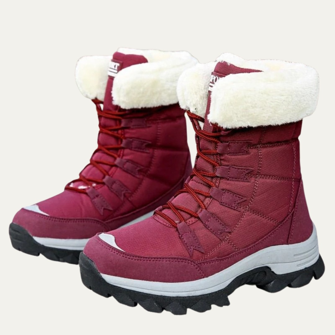 Warm Waterproof Snow Boot with Faux Fur Trim