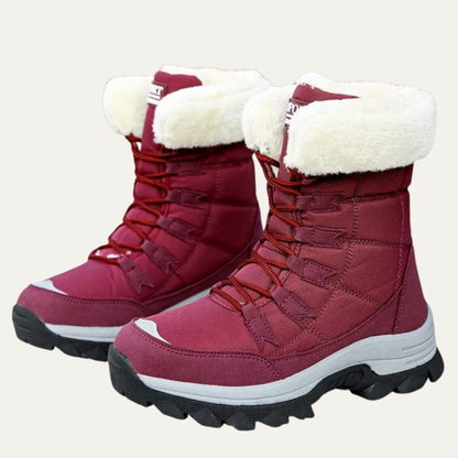 Warm Waterproof Snow Boot with Faux Fur Trim