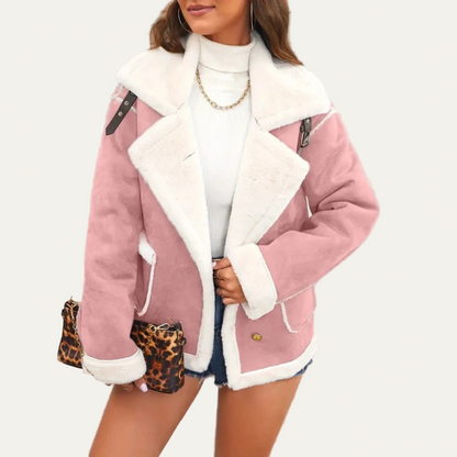 Short Faux Leather Biker Jacket