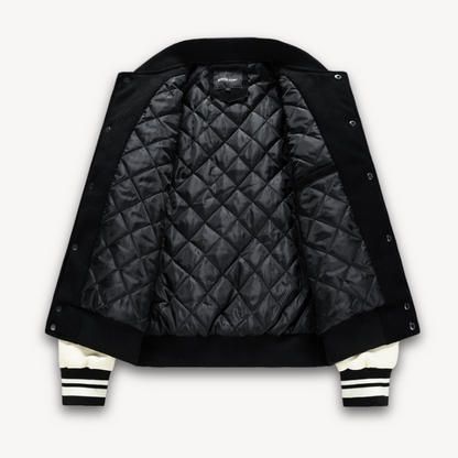 Premium Mens Letterman Jacket with Faux Leather Sleeves