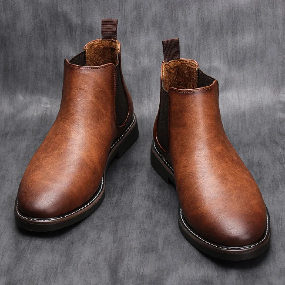 Stylish Leather Ankle Boots - OutfitLondon