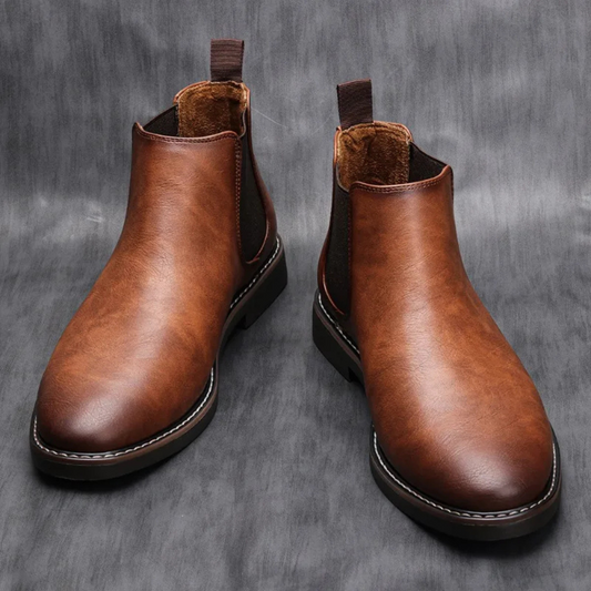 Stylish Leather Ankle Boots - OutfitLondon