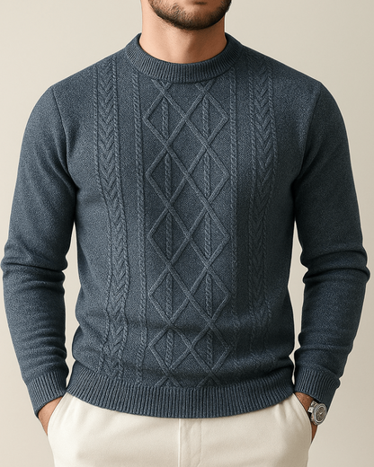 Classic Crew Neck Patterned Sweater - OutfitLondon