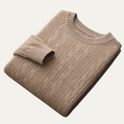 Warm Traditional Knit Crew Neck Sweater